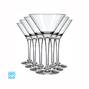 Kit 6 Taças Martini Drink Coquetel Vidro Nadir 250ml-Loreto