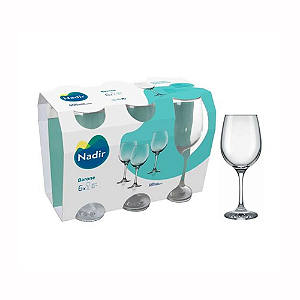 Jogo de Taça Barone 490mL Vidro Incolor com 6 peças Nadir-Loreto