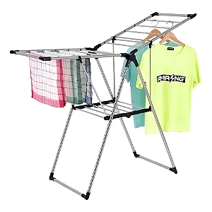 Varal De Chão Portátil Aço Inox Dobrável Prático Eficiente-Loreto