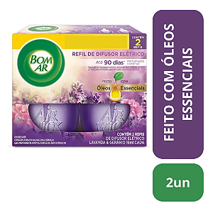 Pack Difusor Elétrico Lavanda E Gerânio Refil 2x16ml Bom Ar-Loreto
