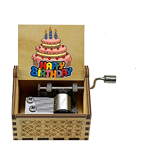 Caixa De Música Madeira Happy Birthday-Loreto