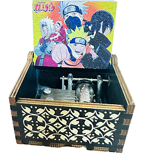 Caixinha de música madeira naruto colorida-Loreto