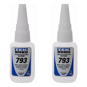 Cola Instantânea Tek Bond 793 20g Adesivo 2 Unidades Branco-Loreto
