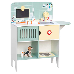 Brinquedo Clinica Petshop Infantil Madeira + 10 Acessórios-Loreto Store