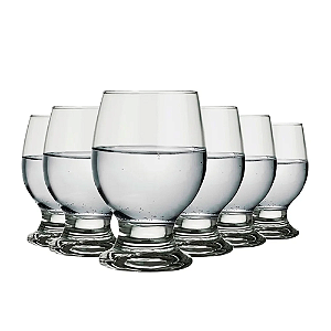 Jogo Copo Agua Suco Vinho Vidro Nadir Vidro 250ml - Kit 6 Un Cor Transparente