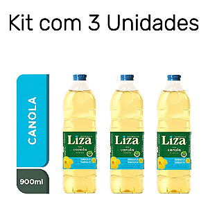 Kit C/3 Óleo De Canola Liza 900ml 100% Canola Bolos E Doces