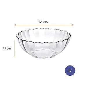 Tigela de vidro Marinex Bella de 1L