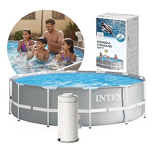 Piscina Intex 6.503 Litros Estrutural Azul Armação C Filtro