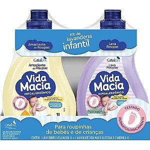 Kit Vida Macia Lavanderia Infantil Hipoalergenico