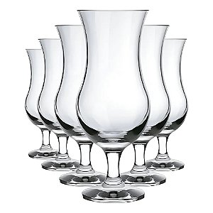 6 Taças De Vidro Nadir Figueiredo Coquetel Windsor Hurricane Transparente