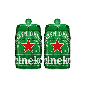 Kit 2 Heineken barril cerveja chopp 5L