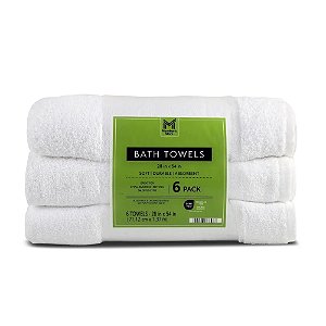 Jogo De Toalha Banho 6 Pecas Branca Member's Mark