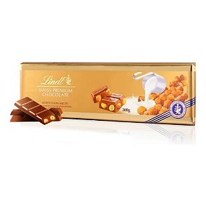 Chocolate Lindt Gold Barra Com Avelã 300g