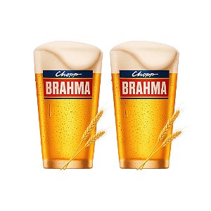 Kit 2 Copos De Vidro Brahma Chopp 350ml Ruvolo Bar Lounge