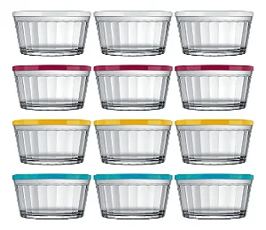 Tigela Americano C/ Tampa 600ml - Kit 12 Unidades Transparente