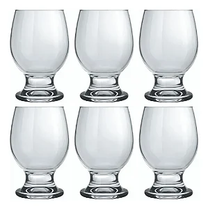 Jogo Taça Agua Suco Vinho Vidro Nadir Vidro 250ml - Kit 6 Un Transparente
