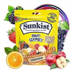 Bala De Gelatina Sunkist Mixed Fruit Gummies Turquia 793g
