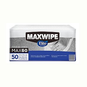 Pano De Limpeza Reutilizável Maxwipe Max60 50 Folhas - Elite Branco
