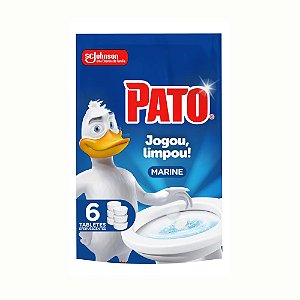 Desodorizador de Vaso Sanitário Pato Jogou Limpou Tablete Efervescente Marine 6 unidades