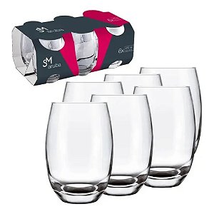 Jogo De Copos 6 Peças Aruba Transparente Sm 465ml - Nadir