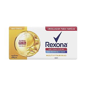 Sabão Em Barra Rexona Antibacterial Multivitaminas De 84 G Pacote X 6