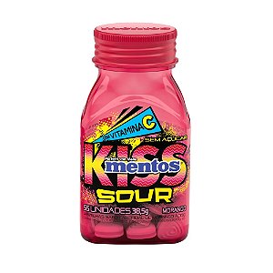 Mentos Kiss Sour Morango Vitamina C Zero Açúcar