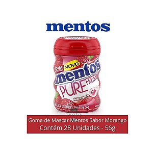 Chiclete Garrafa Mentos Pure Fresh Morango 56g