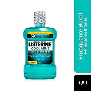 Listerine Refrescância Intensa Cool Mint de 1500mL bucal de hortelã