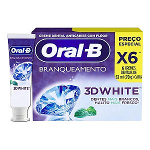 Pasta De Dente Oral-b 3d White Branqueadora, 6 Unidades De 7