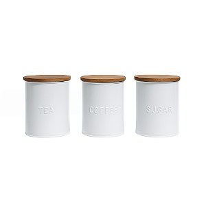 Conjunto Potes Armazenamento Branco 3 Peças Member's Mark