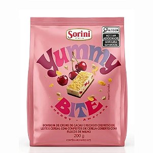 Bombom De Chocolate Cereal Cereja Yummy Bite 200g