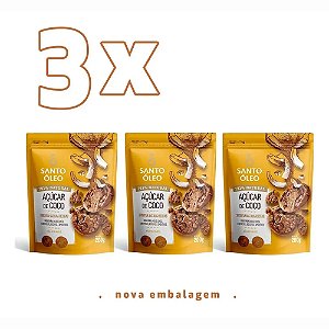 Kit 3un Açúcar De Coco 200g Santo Óleo