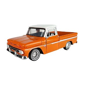 Miniatura Chevy C10 Fleestside 1966 Pickup 1/24 Cor Laranja