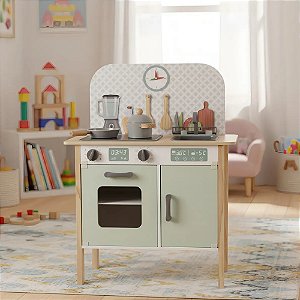Cozinha De Brinquedo Clássica Em Madeira com Fogão de indução