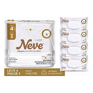 Lenço Umedecido Neve Care Leve 4 Pague 3 C/ 48 Lenços Cada