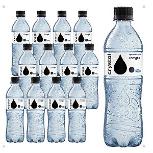 Agua Mineral Com Gás Legítima Crystal Garrafa 500ml -12 Und