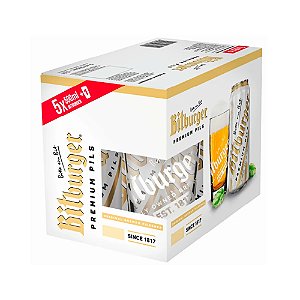 Cerveja Bitburger Puro Malte 5 Latas 500ml E 1 Copo De Vidro