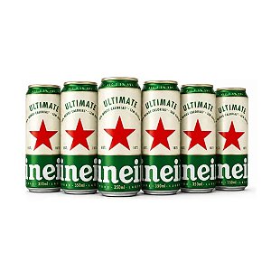 Kit 6 Cervejas Heineken Ultimate Sem Glúten Lata 350ml
