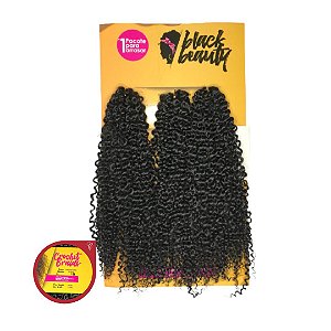 Cabelo Orgânico Cacheado Crochet Brainds Agata (1B) - 300G - 60cm - Black Beauty