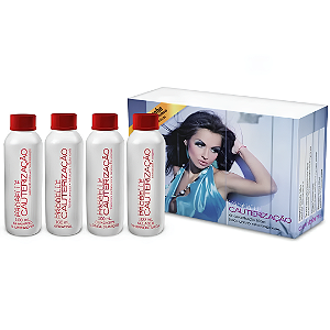 Kit Cauterização Probelle com 4 - Shampoo, Keratina, Blindagem e Selagem - 100ml Cada