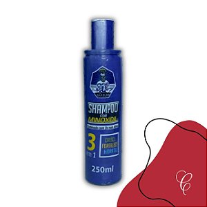 Shampoo com Minoxil 3 em 1 Antiquedas - Cresce Fortalece e Hidrata - 250ML Santo Barbudo