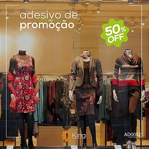 Adesivo Vitrine Promoção OFF - 30x30cm - Verde e Branco
