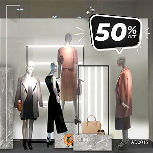 Adesivo Vitrine Promoção OFF - 100x64cm - Preto e Branco