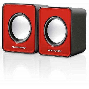 CAIXA DE SOM 2.0 MINI 3W RMS VERMELHO