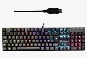 Teclado gamer mecânico rgb hoopson mj91