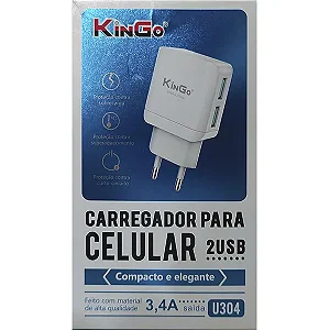 FONTE CARREGADOR KINGO - COM DUAS PORTAS USB