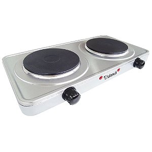 Fogão elétrico portátil inox 2 placas 220v safanelli