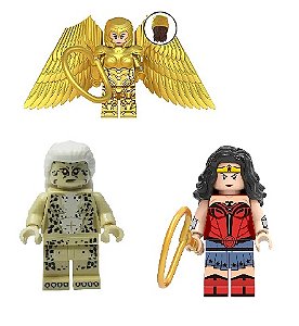 Boneco Bloco de Montar Mulher Maravilha DC - Kit 3 Personagens