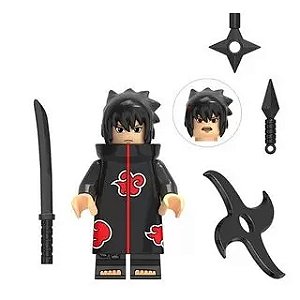 Boneco Bloco Montar Sasuke Uchiha Akatsuki