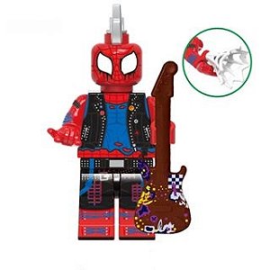 Boneco Bloco Montar Spider-Punk Multiverso